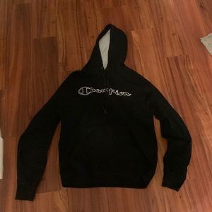Black and White Fleece Champion Hoodie